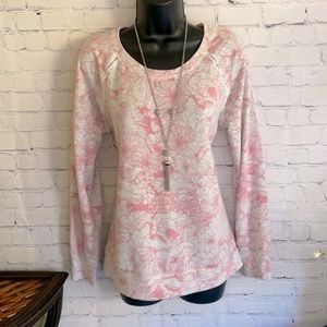 Style & Co Pink Floral Oversized Sweatshirt Top
